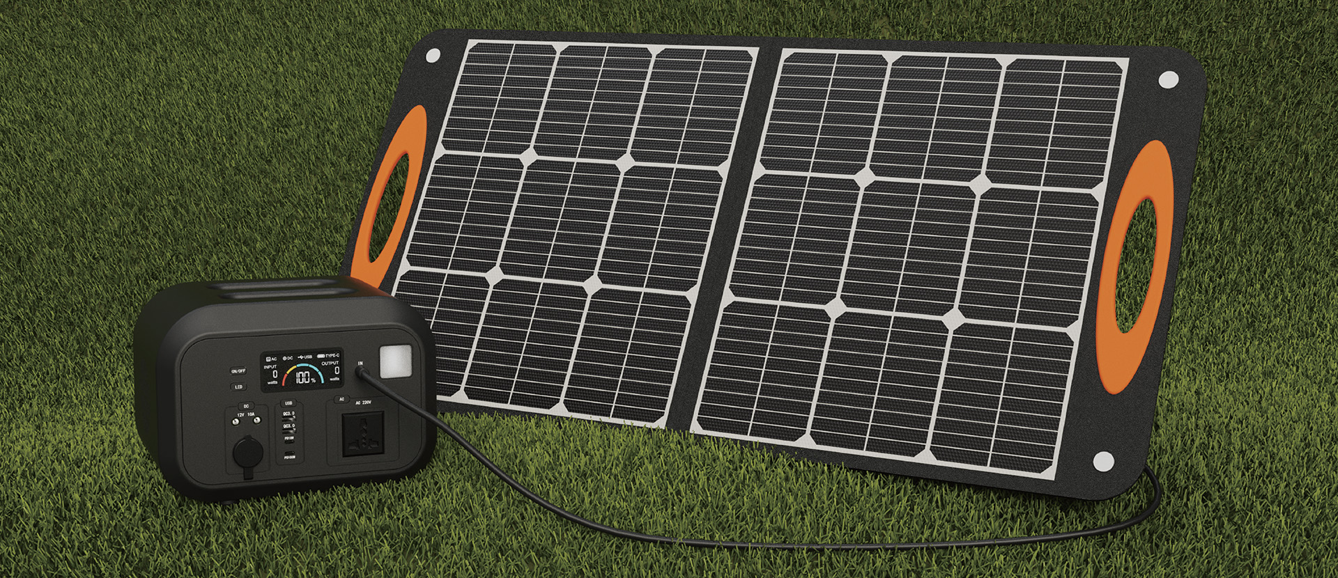 600W portable power station and 100W solar panel